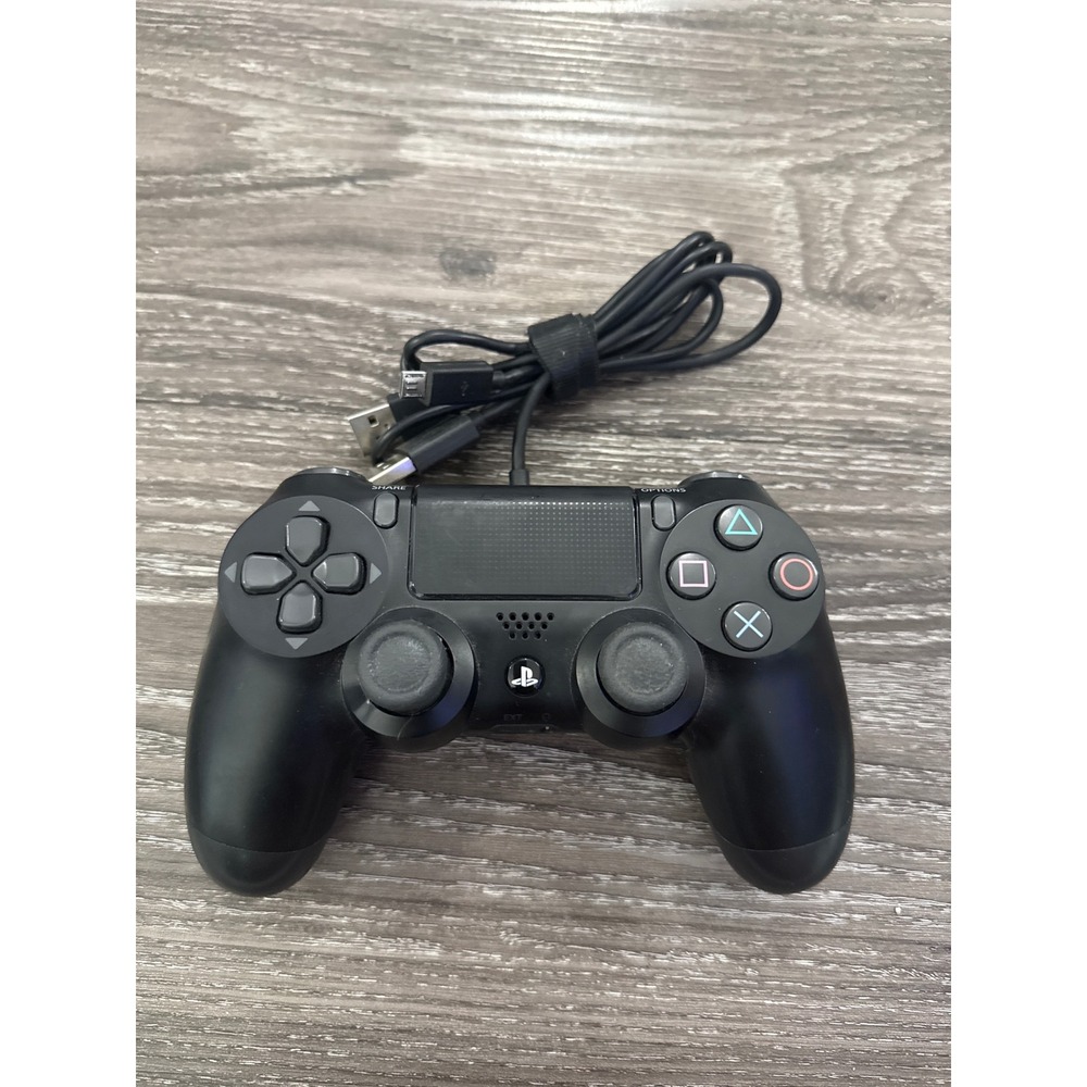 Sony PlayStation 4 DualShock 4 Wireless Controller Black CUH-ZCT2U with Cable